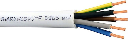 H05VV-F Power Cord Type NYL with Cable Properties 5x1.5mm² in Black Colour 1m Flexible