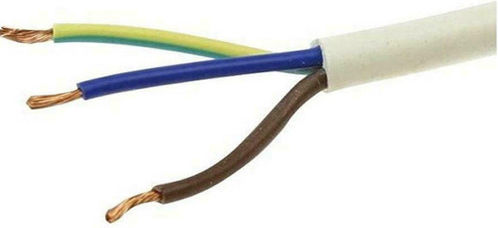 Eurolamp Power Cord with 3x1.5mm² Cross Section in White Color 1m Flexible