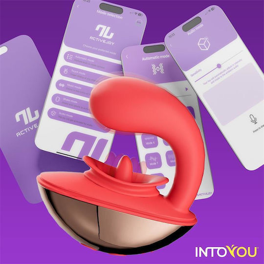 Rondy Vibrating Licking Tongue Stimulator Mini Διπλός Δονητής με Απομακρυσμένο Έλεγχο 8.8cm Κόκκινος
