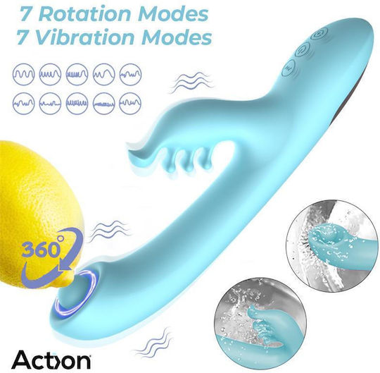 Action Vibrator Rabbit 22cm Light Blue