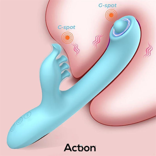 Action Vibrator Rabbit 22cm Light Blue