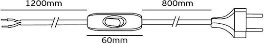 VK Lighting Power Cord with Diameter 2x0.75mm² in Gray Color 2m
