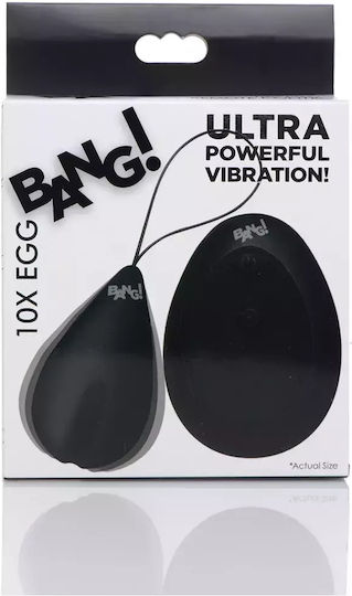 XR Bang! 10X Vibrating Silicone Egg Vibrator Egg with Remote Control 6.1cm Black