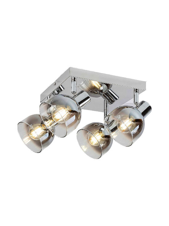 Rabalux Tarien Spot with 4 Lights and with Socket E14 in Silver Color