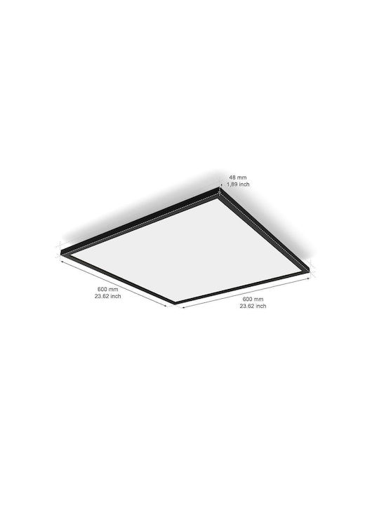 Philips Τετράγωνο Εξωτερικό LED Panel 39W με Ρυθμιζόμενο Λευκό Φως 60x60εκ.