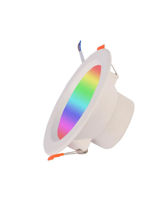 SmartWise Χωνευτό Σποτ με Ενσωματωμένο LED RGBW Λευκό 9.5x9.5εκ. 1τμχ