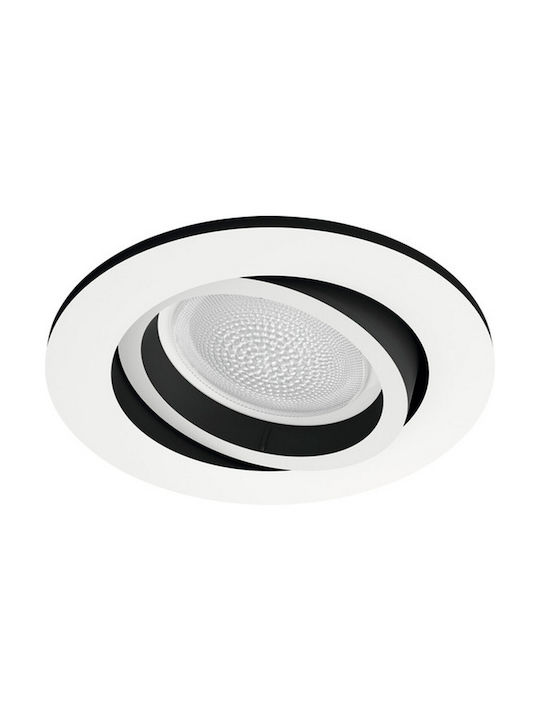 Philips Centura Rund Metallisch Einbau Spot mit integriertem LED RGBW Weiß 9x9cm. 1Stück