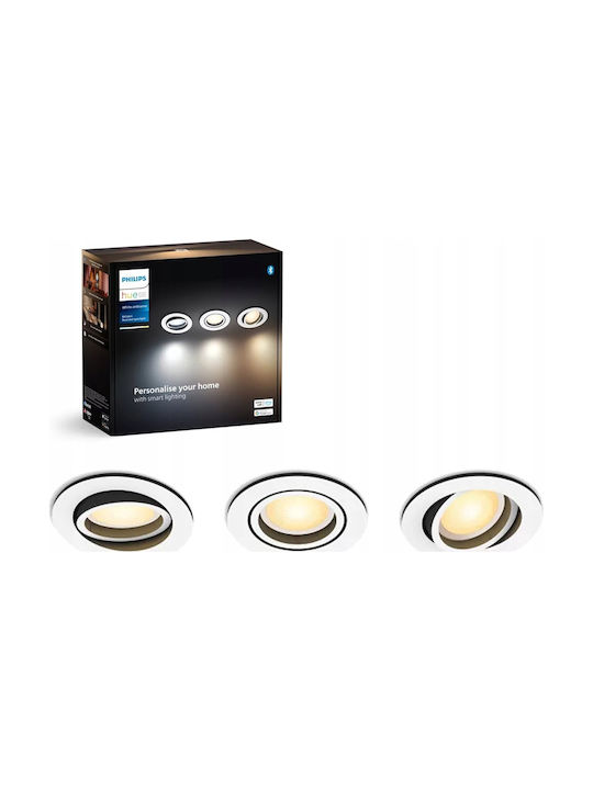 Philips Milliskin Στρογγυλό Χωνευτό Σποτ με Ντουί GU10