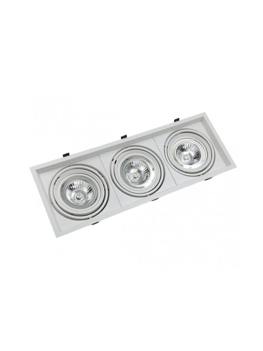 Rechteckig Metallisch Einbau Spot mit integriertem LED und Kaltweißes Licht Weiß 37x17cm. 1Stück Rechteckig Metallisch Einbau Spot mit integriertem LED und Kaltweißes Licht Weiß 37x17cm. 1Stück