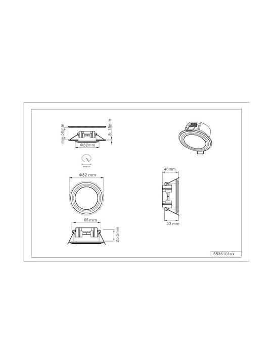 Trio Lighting Στρογγυλό Πλαστικό Χωνευτό Σποτ με Ενσωματωμένο LED και Θερμό Λευκό Φως Λευκό 4x4εκ.