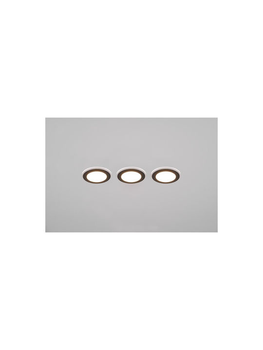 Trio Lighting Rotund Plastic Spot Încorporat cu LED Integrat și Lumină Alb Cald Negru 4x4cm. 1buc