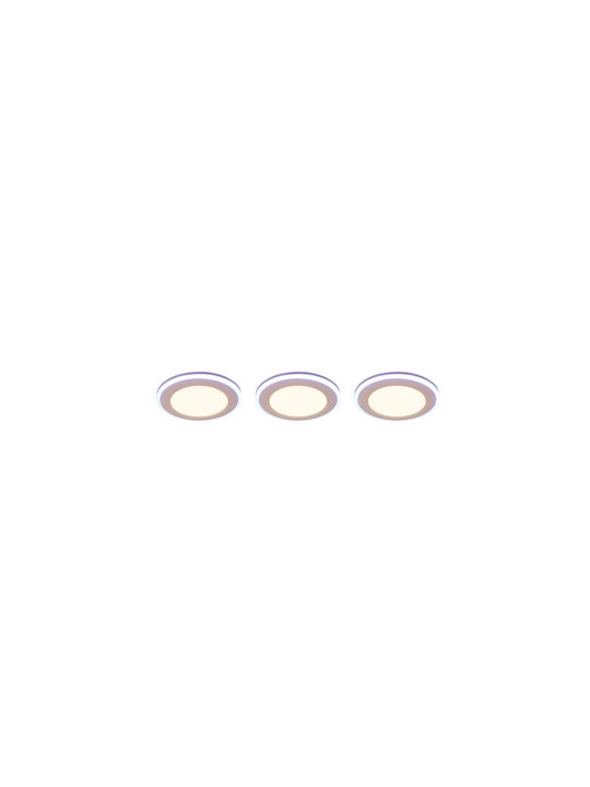 Trio Lighting Στρογγυλό Πλαστικό Χωνευτό Σποτ με Ενσωματωμένο LED και Θερμό Λευκό Φως Λευκό 4x4εκ.