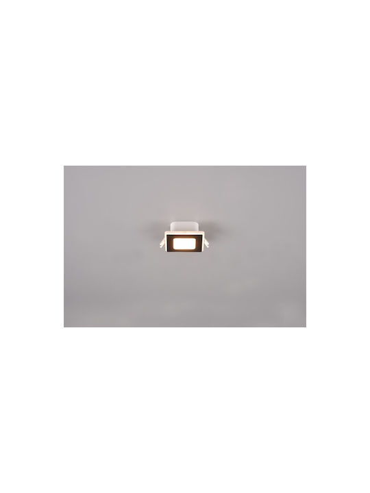 Trio Lighting Pătrat Plastic Spot Încorporat cu LED Integrat și Lumină Alb Cald Negru 1buc