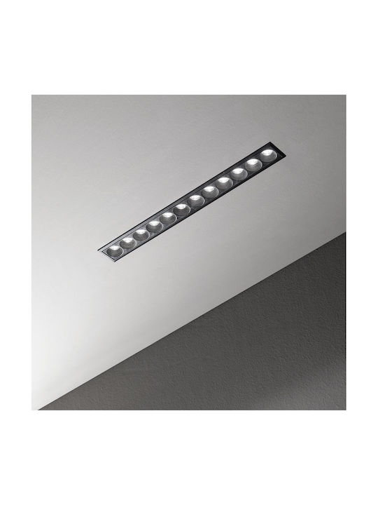 Ideal Lux Lika Fi Παραλληλόγραμμο Μεταλλικό Χωνευτό Σποτ με Ενσωματωμένο LED και Θερμό Λευκό Φως 23.6x4εκ.