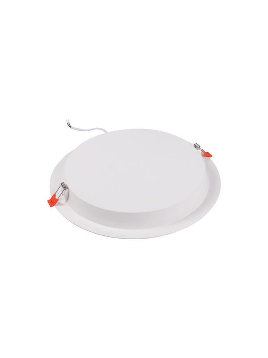 Adeleq Rotund Plastic Spot Încorporat cu LED Integrat și Lumină Alb Natural Alb 17.8x17.8cm. 1buc