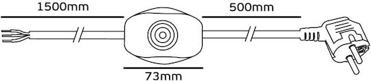 VK Lighting Καλώδιο Ρεύματος σε Γκρι Χρώμα 2m