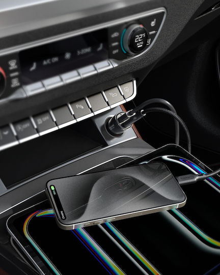 Spigen Essential 48w Car Charger Φορτιστής Αυτοκινήτου 48W 2.4A με Θύρες: 1xUSB 1xType-C Μαύρο Χρώμα