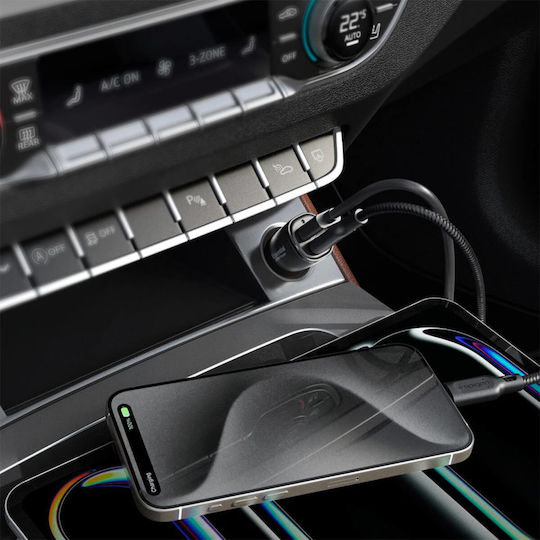 Spigen Essential 48w Car Charger Φορτιστής Αυτοκινήτου 48W 2.4A με Θύρες: 1xUSB 1xType-C Μαύρο Χρώμα