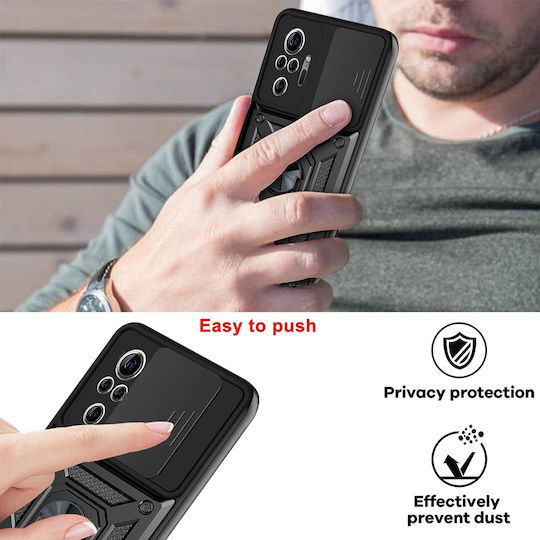 Techsuit Camshield Umschlag Rückseite Silikon Schwarz (Redmi Note 10 ProOnePlus 10 Pro)