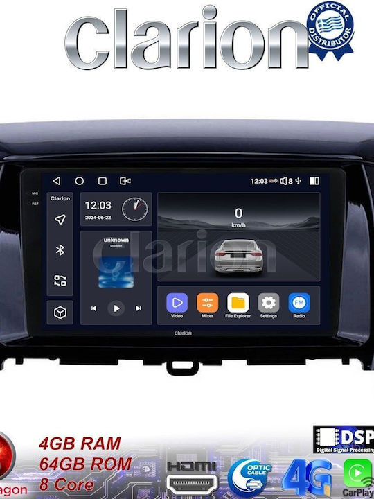 Clarion Car Audio System for Mitsubishi Eclipse Cross 2018> (Bluetooth/USB/WiFi/GPS/Apple-Carplay/Android-Auto) with Touch Screen 9"