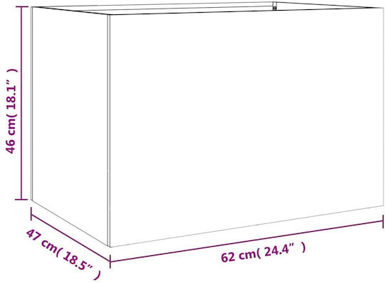 vidaXL Planter Box Plastic Charcoal 62x46x47cm.