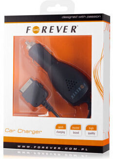 Forever Car Charger with Cable Embedded Black Color