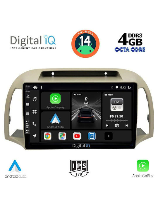 Digital IQ Car Audio System for Nissan Micra 2002-2010 (Bluetooth/USB/AUX/WiFi/GPS/Apple-Carplay/Android-Auto) with Touch Screen 9"