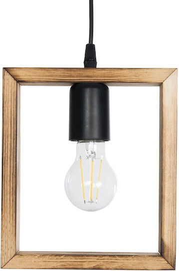 GloboStar Edison Pendant Light Beige with Socket E27 18.5x18.5x66cm
