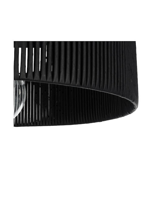 GloboStar Rattan Pendant Light Black Boho with Socket E27 55x55x90cm