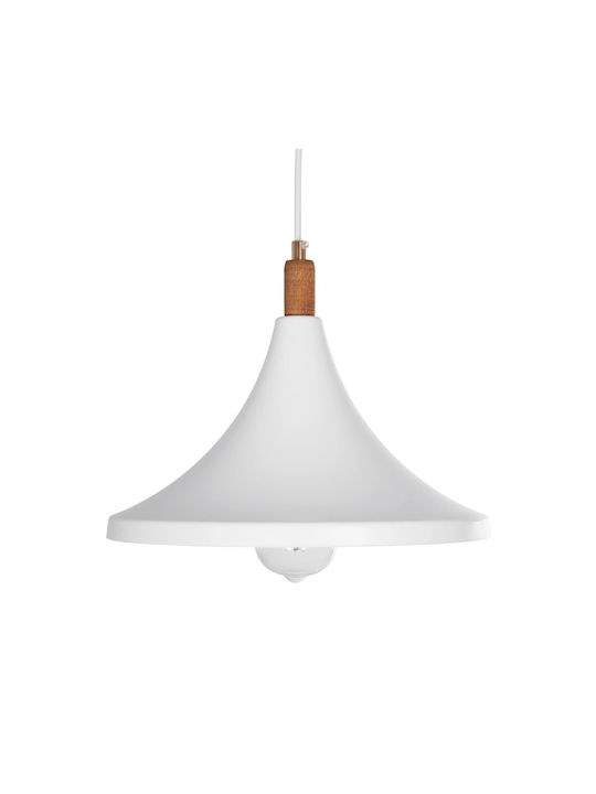 GloboStar Belfry Hängelampe Weiß Glocke mit Fassung E27 29.5x29.5x90cm.