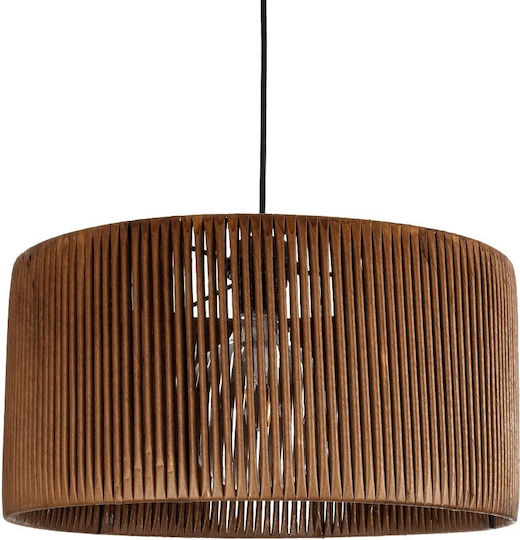 GloboStar Rattan Pendant Light Brown Boho with Socket E27 40x40x90cm