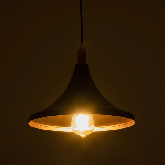 GloboStar Belfry Pendant Light Black Bell with Socket E27 29.5x29.5x90cm