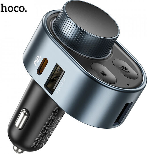 Hoco FM Car Transmitter E72 with Bluetooth / USB / Type-C