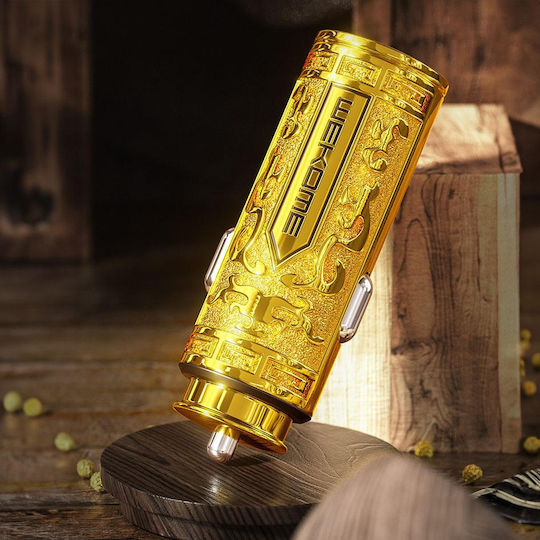WK Autoladegerät 20W Schnellladen mit einer Buchse 1xUSB Goldene Farbe