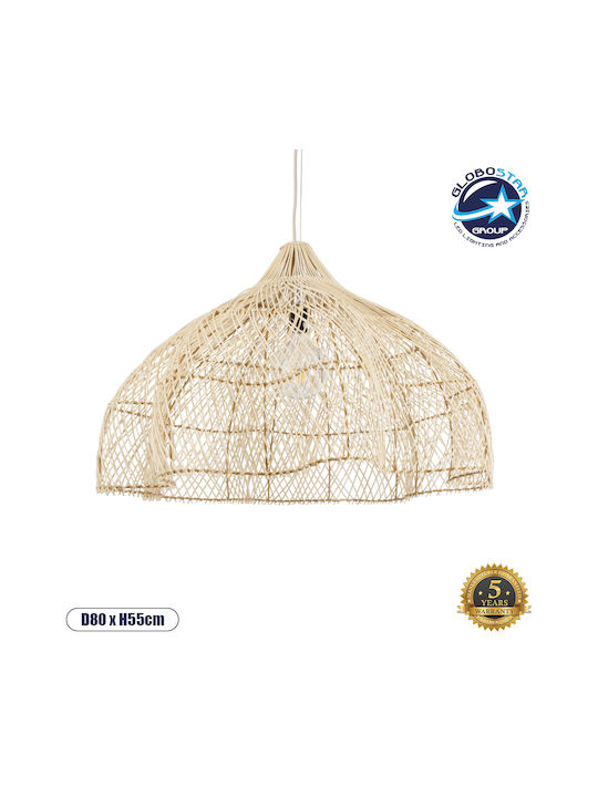 GloboStar Adeje Deckenleuchte Beiges Boho Raster mit Lampenbirnensockel E27 80x80x55cm