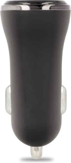 Forever Car Charger 2.4A with Ports: 2xUSB Black Color