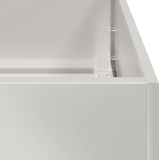 vidaXL Ζαρντινιέρα Μεταλλική Ασημι 80x40x40εκ.