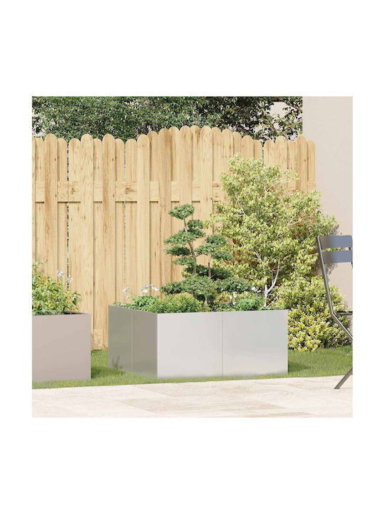 vidaXL Planter Box Metallic Silver 80x80x40cm.