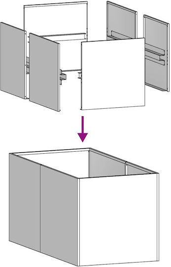 vidaXL Метална Кутия За Саксии Сребриста 40x80x40см