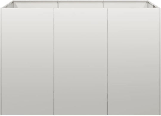 vidaXL Ζαρντινιέρα Μεταλλική Ασημι 120x80x80εκ.