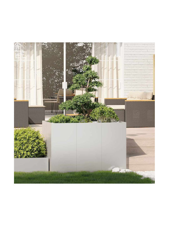 vidaXL Planter Box Metallic Silver 120x80x80cm.