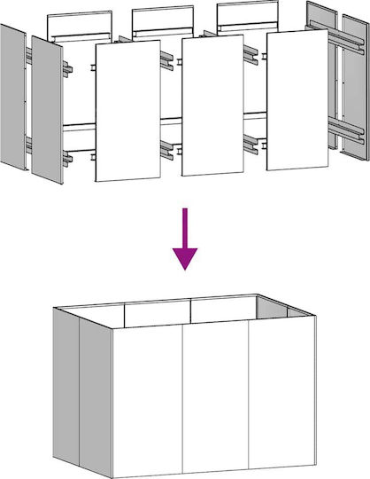 vidaXL Ζαρντινιέρα Μεταλλική Ασημι 120x80x80εκ.