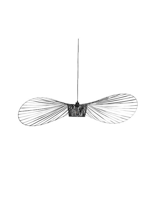 GloboStar Widow Hängelampe Schwarz Raster mit Fassung E27 140x140x34cm.