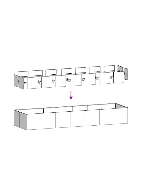 vidaXL Planter Box Metal Silver 280x80x40cm.