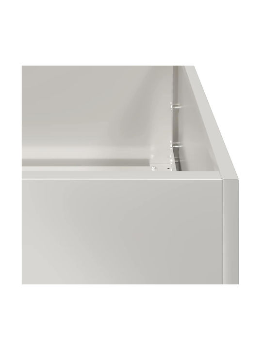 vidaXL Ζαρντινιέρα Μεταλλική Ασημι 100x100x80εκ.