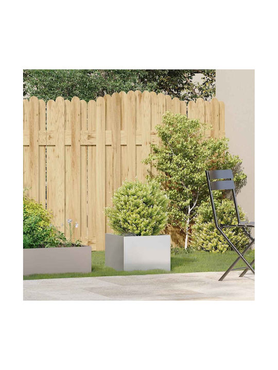 vidaXL Metallic Silver Planter Box 40x40x30cm