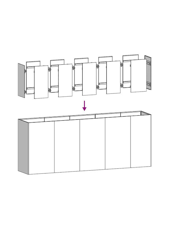 vidaXL Кутия за саксии Метал Silver 200x40x80см.
