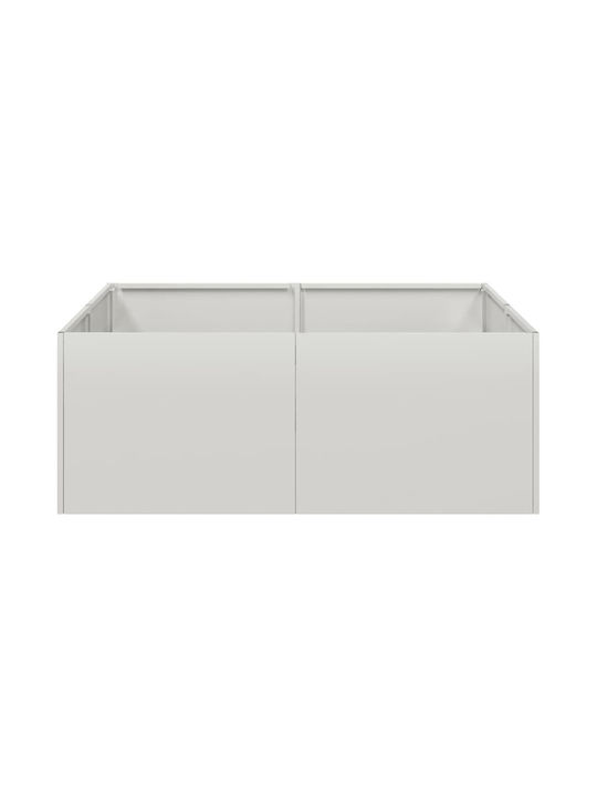 vidaXL Кутия за саксии Метал Silver 80x80x30см.