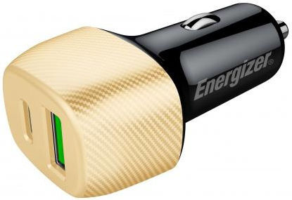 Energizer D38BG Handy-Autoladegerät 38W 4A mit Anschlüssen: 1xUSB 1xType-C Gold Farbe