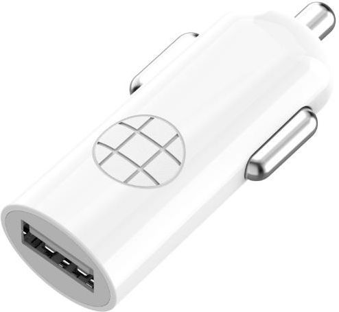 Budi Car Charger 12W 2.4A with One Port 1xUSB-A with Lightning Cable White Color